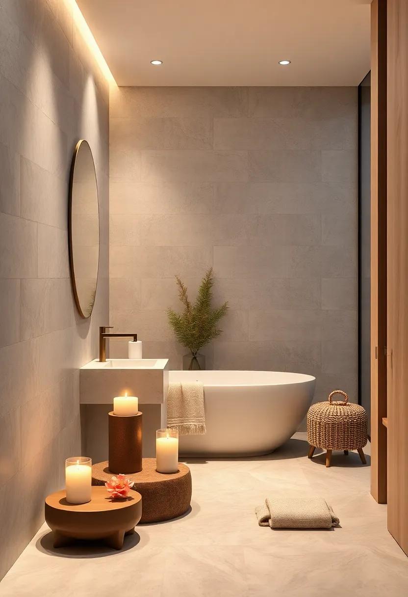 Candle Arrangements: Place candles in neutral holders around the space⁤ to⁢ create a spa-like atmosphere ⁤perfect for relaxation
