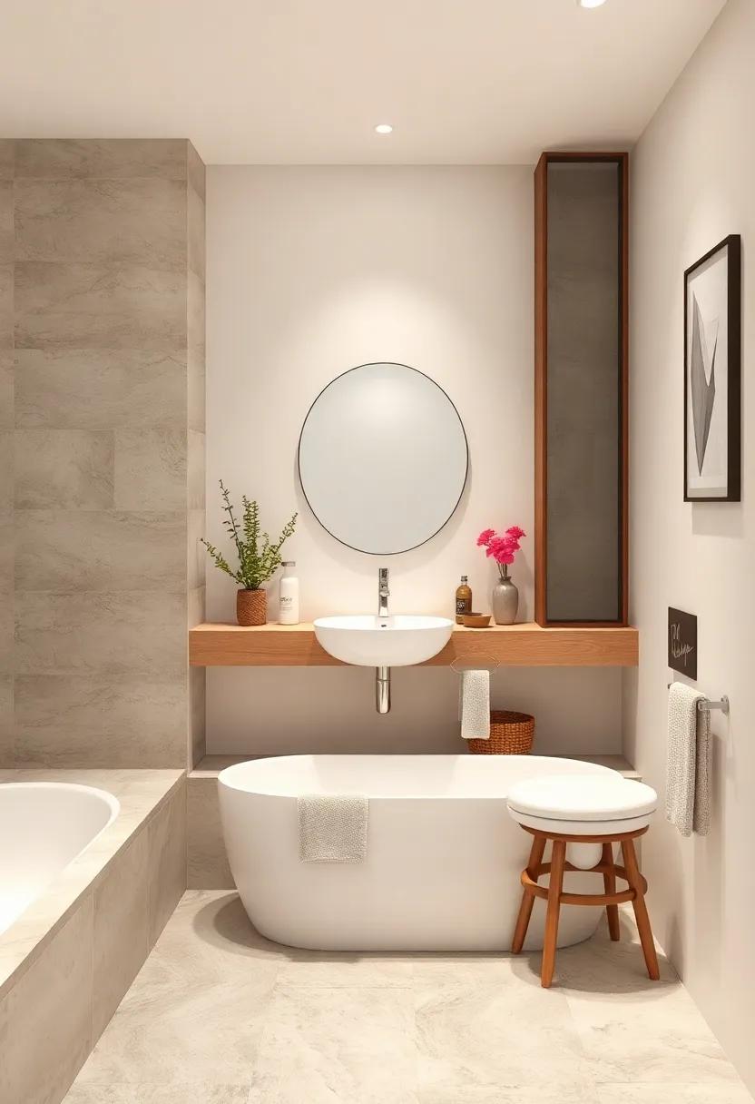 Creamy⁤ White walls: Paint your bathroom walls⁣ in ⁤a soft ​off-white to ⁢reflect light and give the illusion of a‍ larger​ space