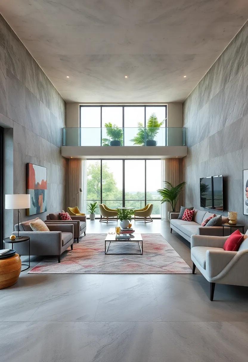 Create Zones: Use area rugs ⁣to define different sections of the room, such as a ⁤cozy reading nook and a vibrant entertainment space, while‍ maintaining an open feel