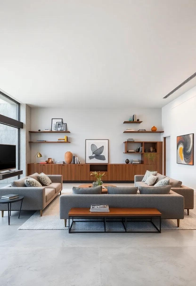 floating Shelves: Use floating shelves to display art⁢ and books, adding aesthetic interest ⁣while keeping the floors clear and open