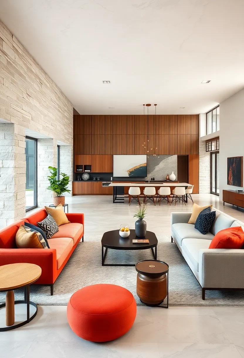 Contrast Elements: Mix bold,modern furniture with softer,traditional decor to‍ create a dynamic visual balance ‌in your open space