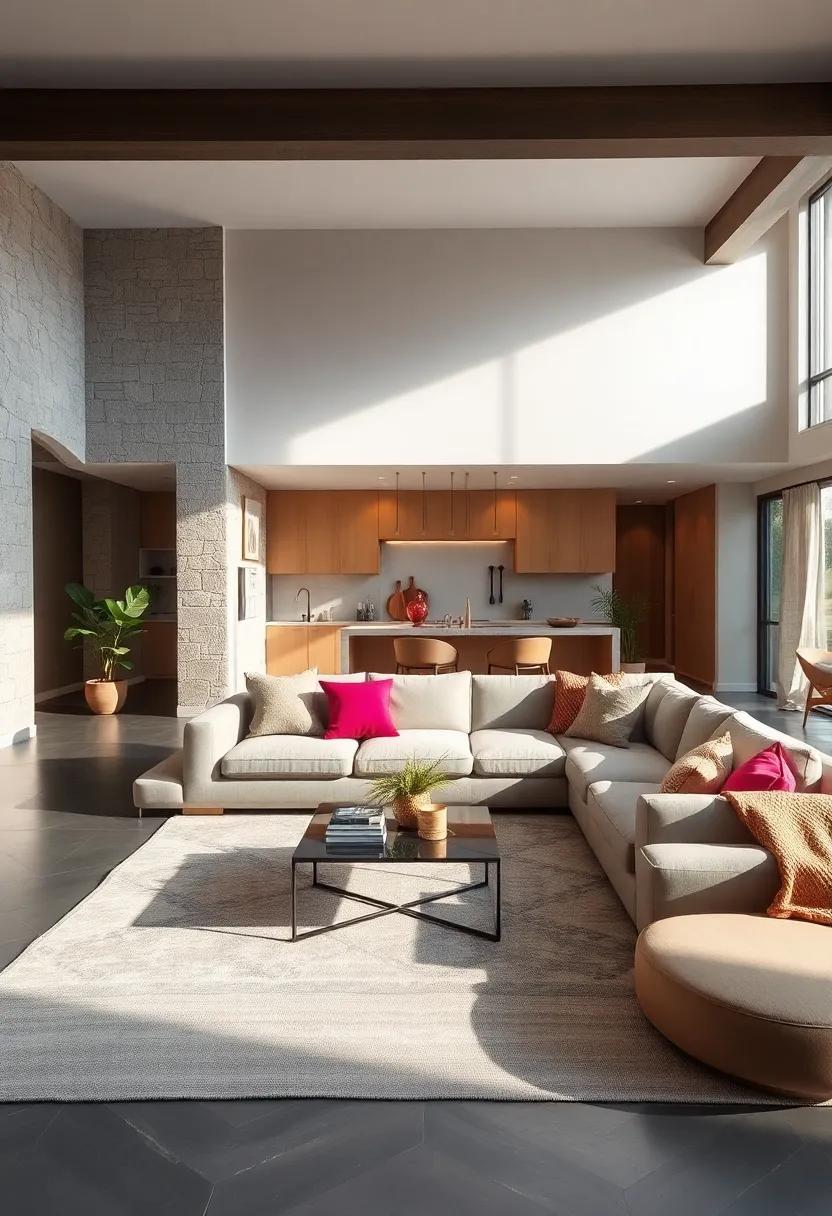 Create a Multi-Use Space: Allow your sectional to serve multiple purposes by incorporating elements like a small game table or a workspace in close proximity