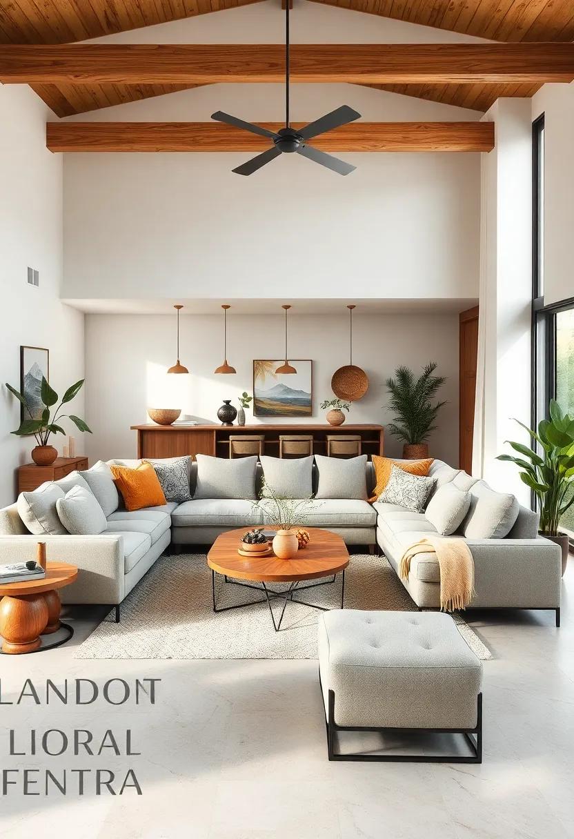 Incorporate Natural Elements: Pair your sectional with wooden accents and greenery to foster a warm, organic feel