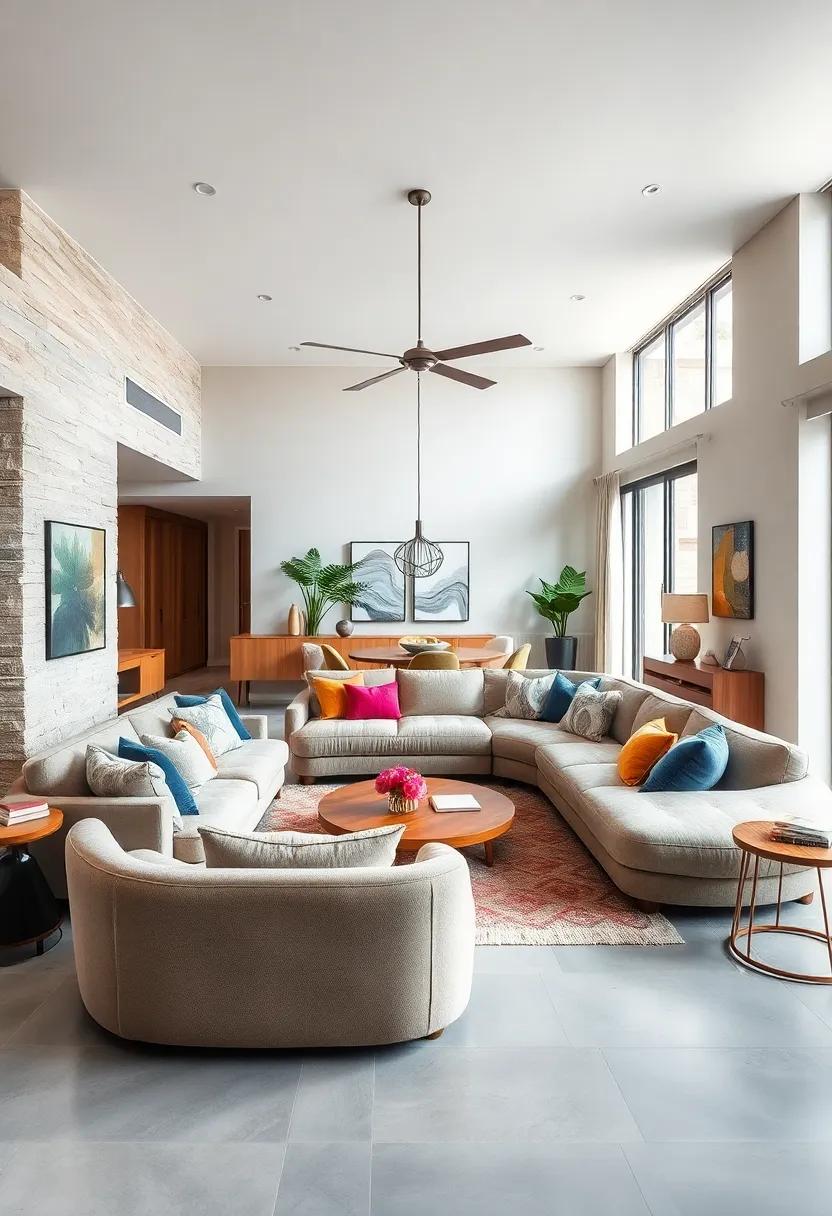 Opt for Curved Designs: A ‌rounded sectional can ⁣soften the edges of an open concept layout, ‌promoting flow⁤ and​ making the space‌ feel more inviting and ‍harmonious