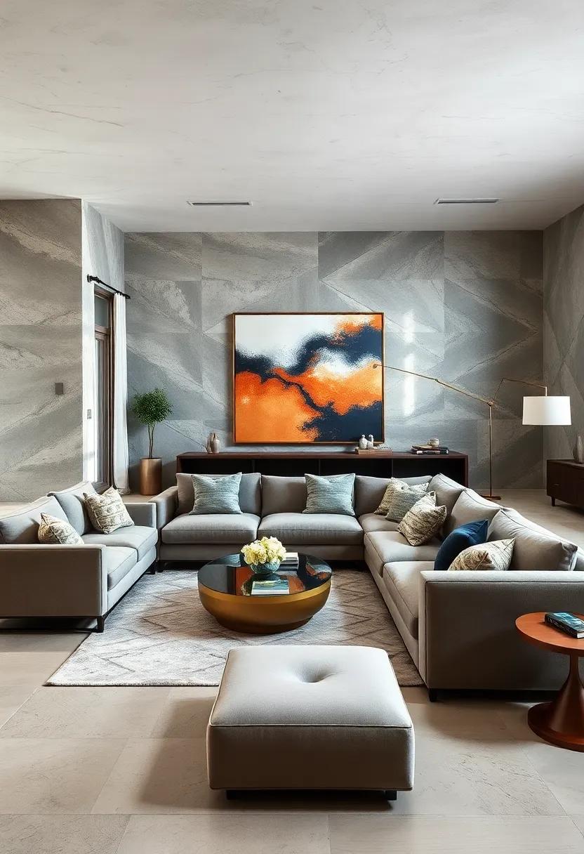 Experiment with Scale: Pair your‍ sectional with oversized ⁣art or statement furniture pieces for a dramatic‍ look that adds depth to your open⁣ living space