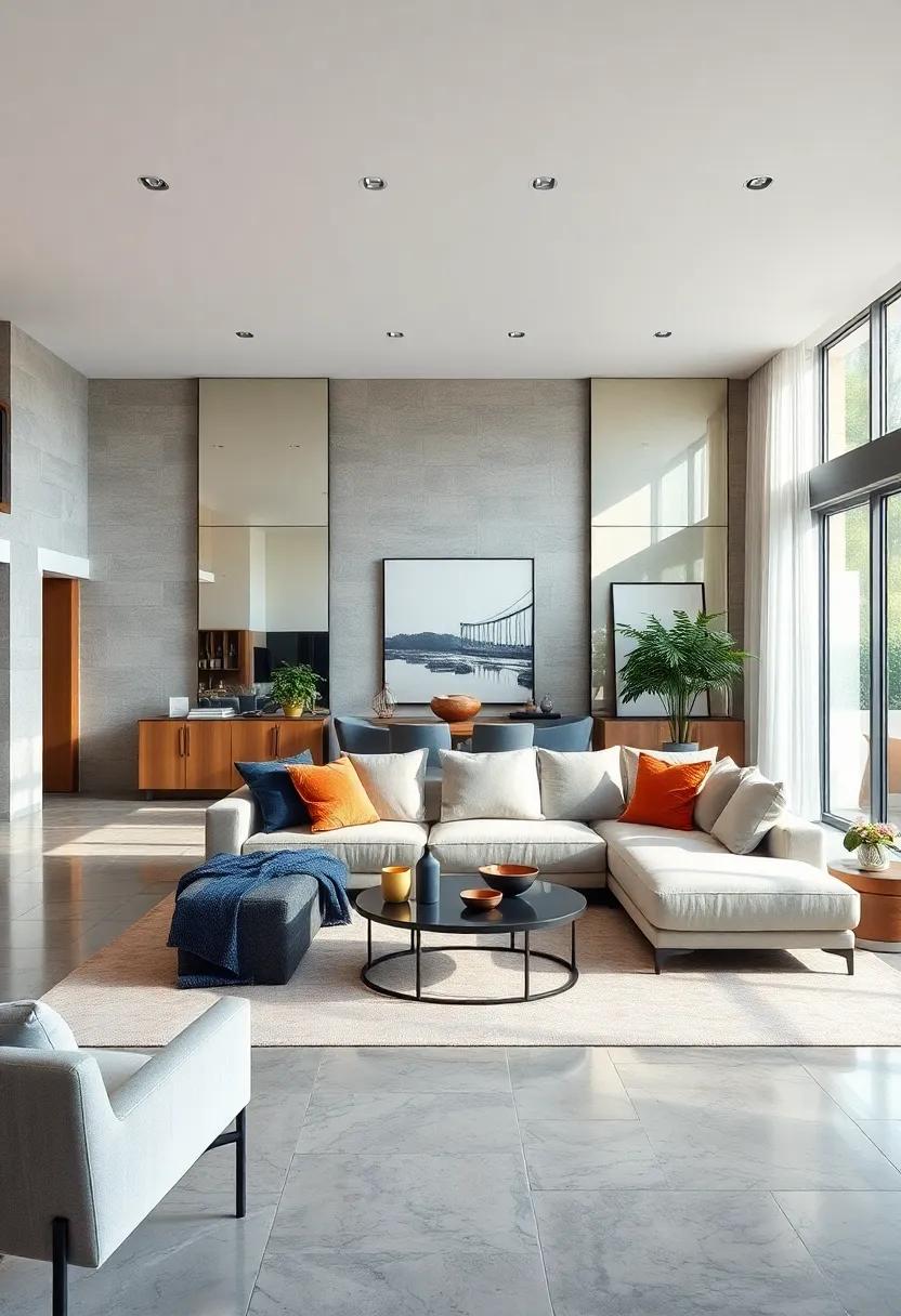 Use Mirrors: Strategically placed mirrors can create an illusion of‌ more space and⁣ reflect light, making your open concept⁢ living⁤ room feel‌ larger and more dynamic