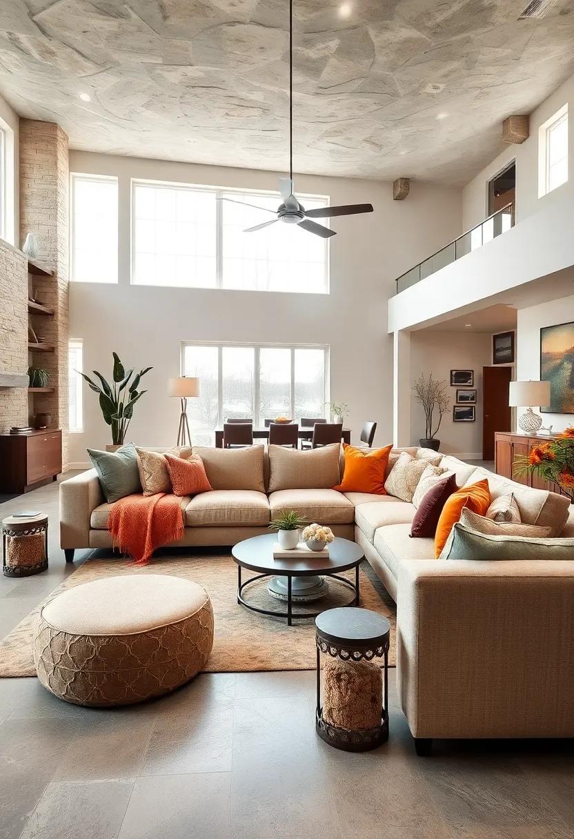 Mix styles: Combine a contemporary​ sectional with vintage⁣ or rustic‍ elements, creating ‌an ⁤eclectic open space that feels ⁢both⁣ curated and relaxed