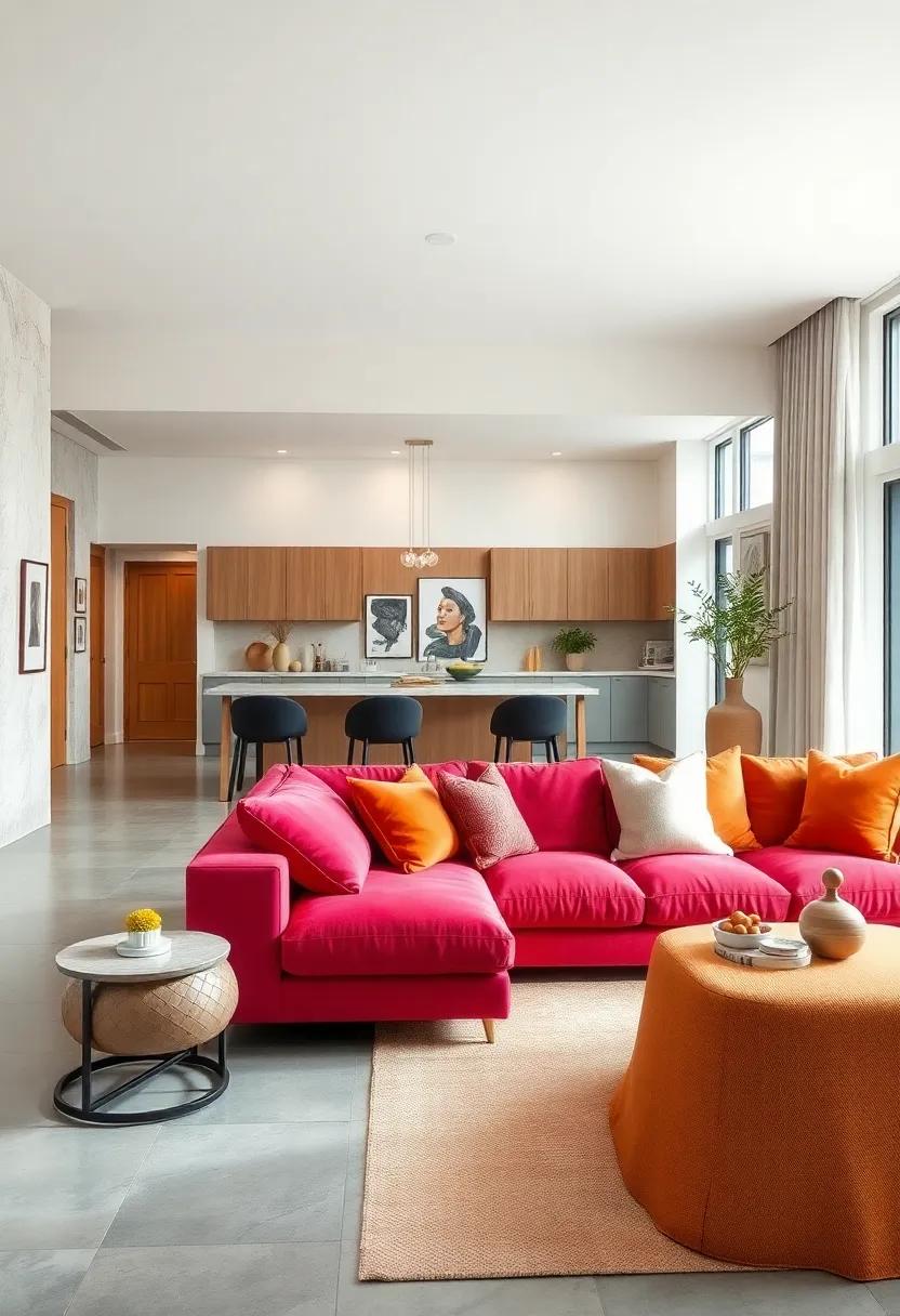 Go Bold with Color: Choose a vibrant sectional to add a pop of personality to your neutral color palette