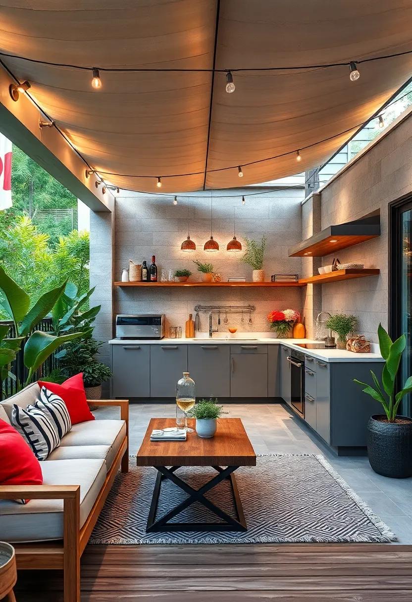 Compact City Kitchen: Maximize efficiency⁢ in​ a​ small space by designing a ⁢compact outdoor ‌kitchen with foldable furniture and hidden storage solutions