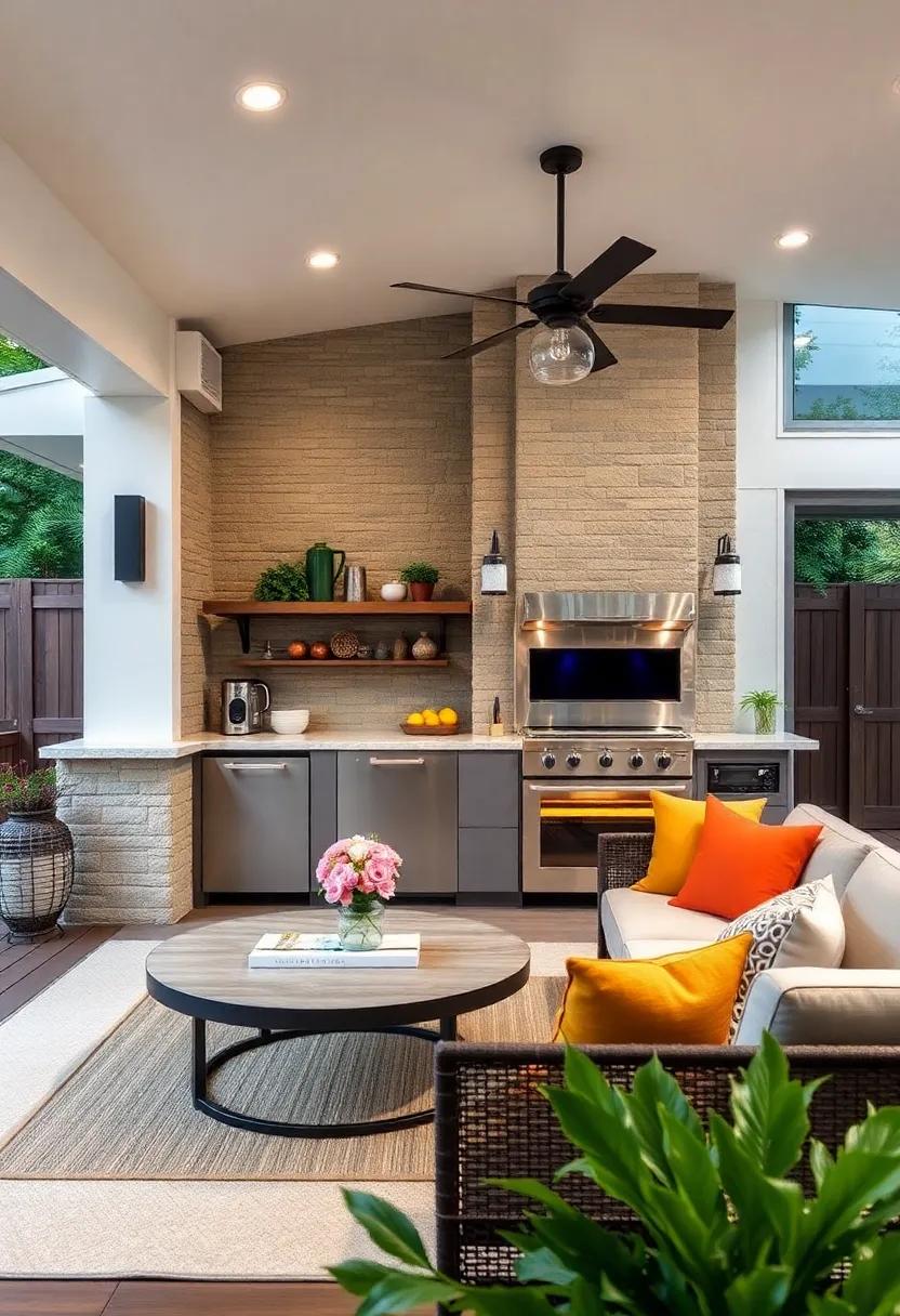 Smart Outdoor ‍Appliances: futuristically enhance your ​cooking experience with high-tech​ appliances, such as a built-in refrigerator and pizza oven, making your outdoor kitchen ⁤a true culinary haven