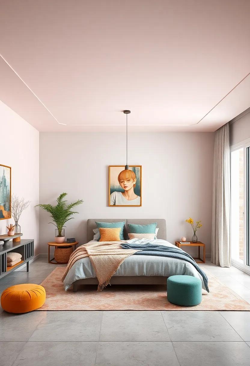 Pastel Ceiling: Paint or wallpaper the ⁣ceiling‍ with a ‌soft pastel tone to⁤ create a serene atmosphere that wraps you in comfort
