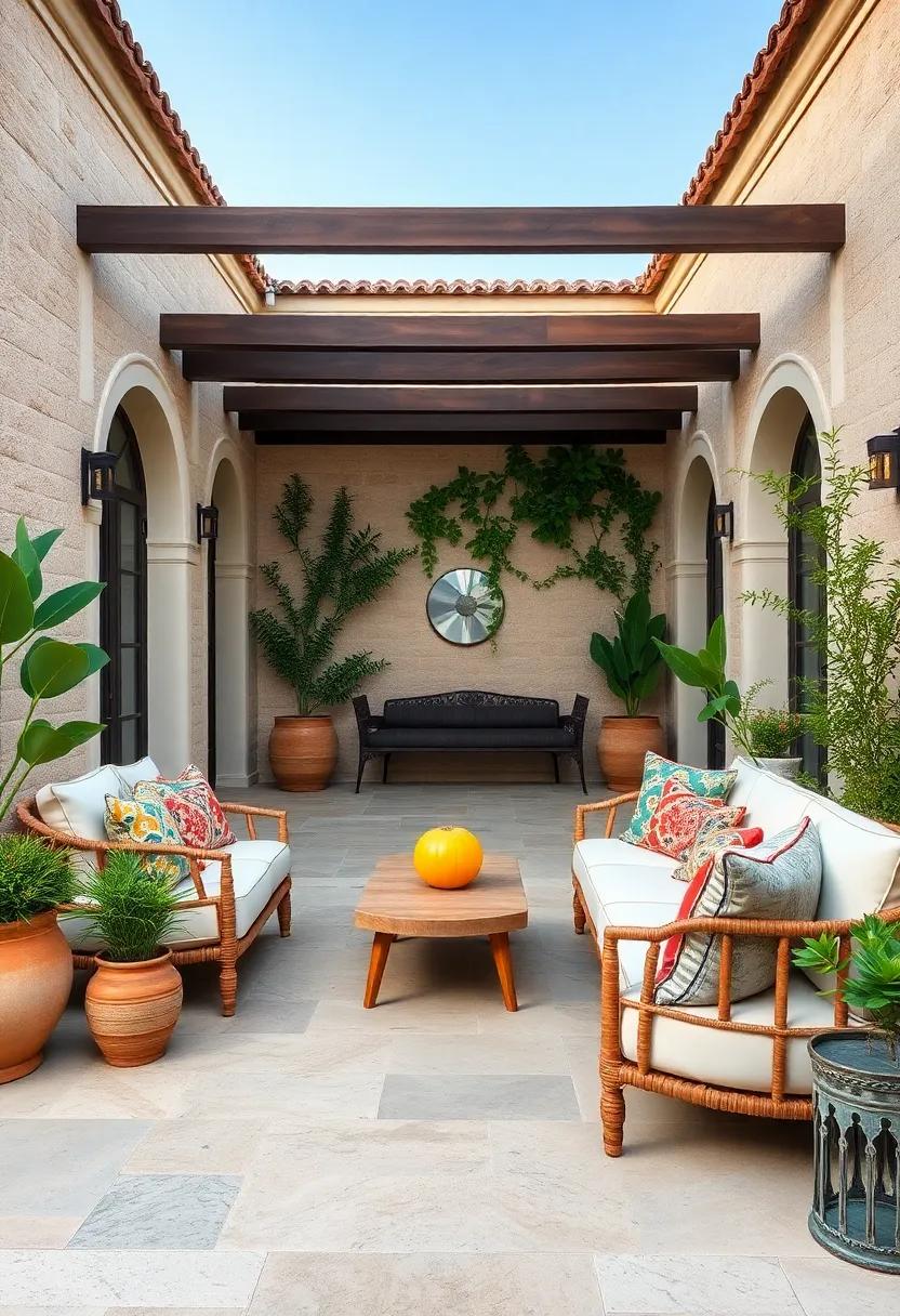 Colorful Cushions: Accentuate⁤ your seating with bright, patterned cushions‌ for added ​comfort ‍and mediterranean flair