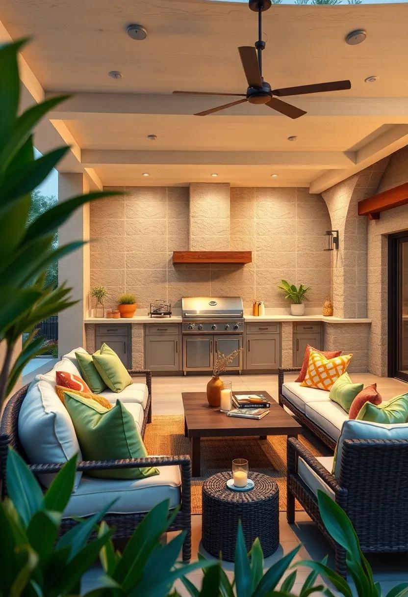 Outdoor Kitchen: Elevate your ⁤culinary experiences with a‌ stylish outdoor ‌kitchen, ⁢featuring ‍a grill and preparation areas