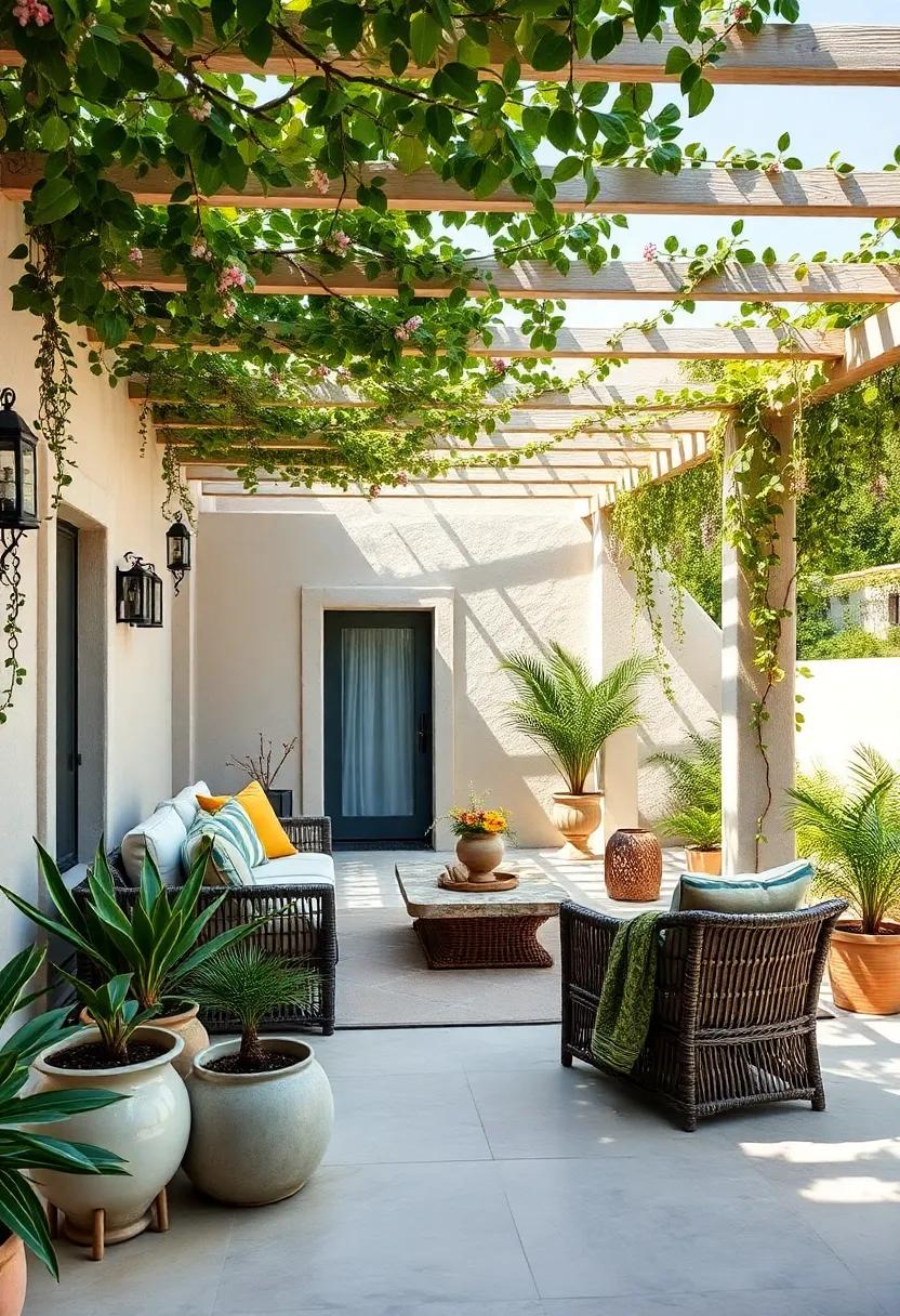 Vine-Laden Trellis: Construct a trellis and‌ grow climbing‍ vines⁤ like wisteria or jasmine for a natural canopy⁢ of ⁣greenery