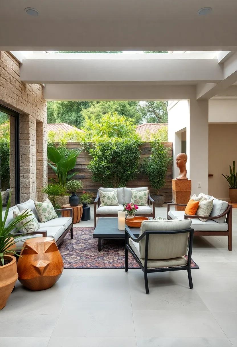 Artistic Sculptures: Incorporate unique art pieces or ⁢furniture ⁤that ⁢double as sculptures, giving your patio a ‌cutting-edge flair