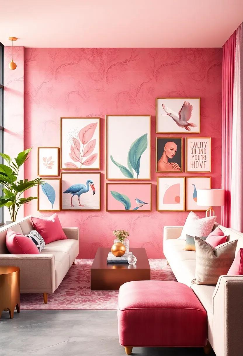 Consider a pink and rose gold gallery ⁢wall that‌ showcases your favorite artwork and decor, bringing‍ personality and style to ⁢your space