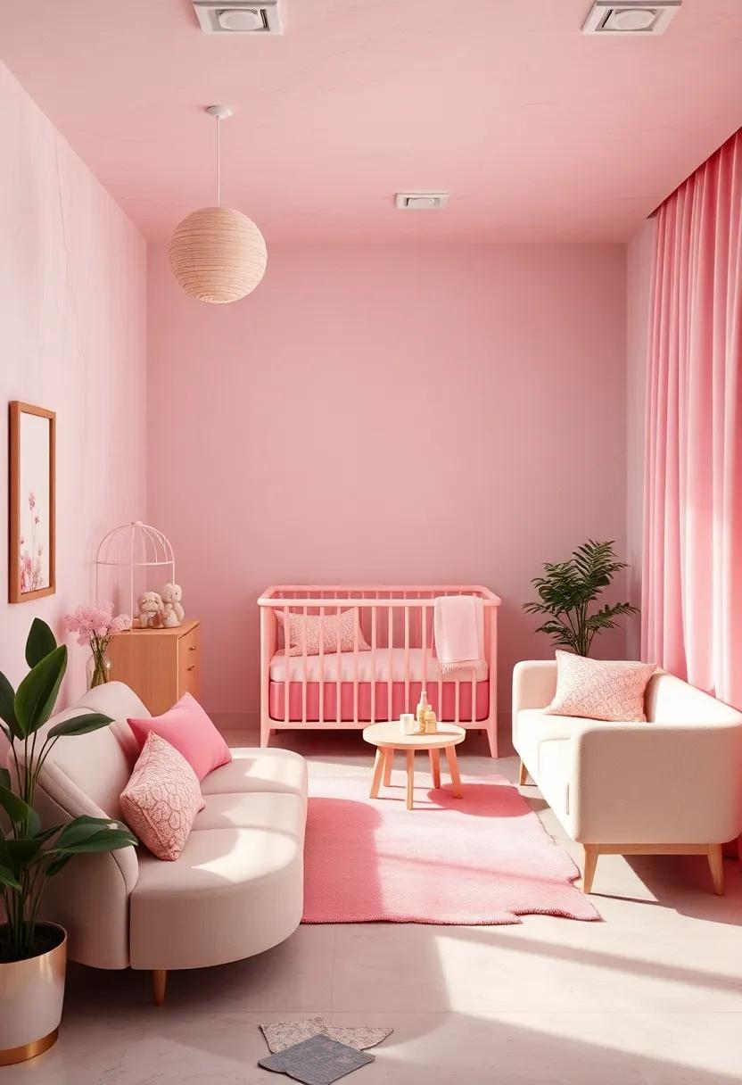 Indulge in the⁤ magic of a pink ‍and rose​ gold nursery, ⁣filled‍ with soft textures and⁢ playful accents for the ultimate comfort⁣ and style