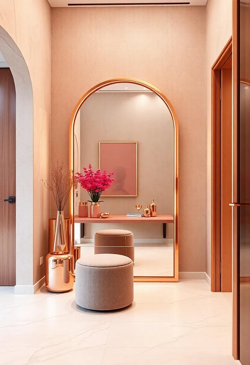 Discover the art of layering with‌ plush pink rugs and rose ⁤gold furnishings, setting the stage⁣ for a luxurious and inviting atmosphere