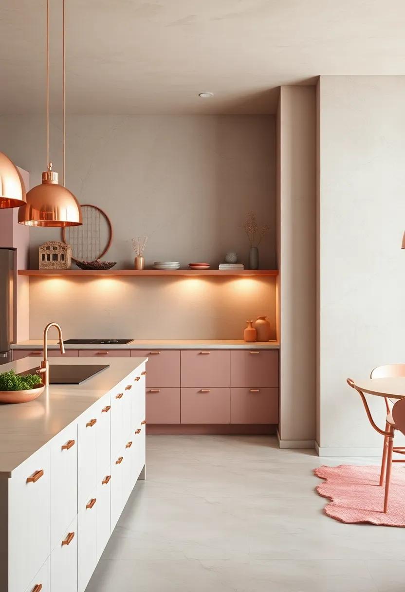 Discover the charm of ⁣rose gold accents in a minimalist kitchen, where⁣ shimmering⁢ fixtures ‍and hardware elevate the space⁣ to ⁢new heights