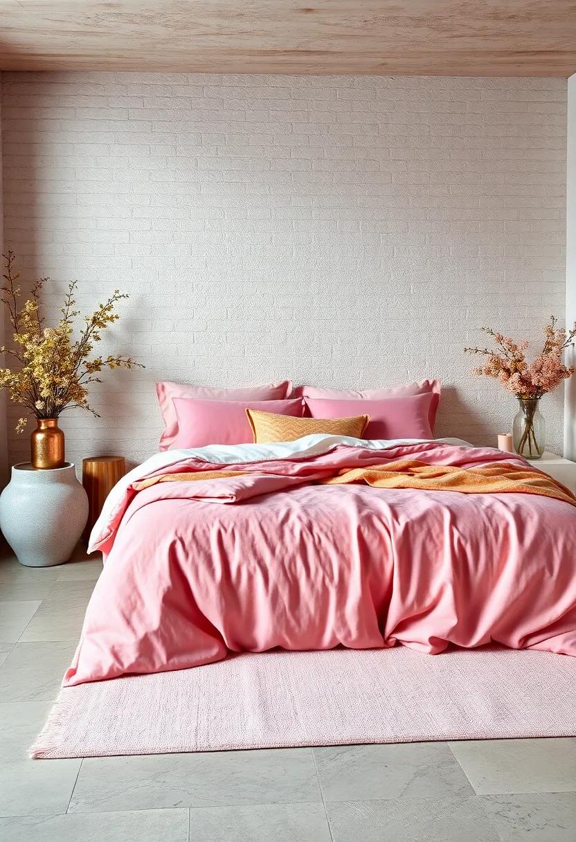 Learn to layer textures in a bedroom⁣ with velvet pink quilts⁢ and rose ‌gold throws,elevating comfort to⁣ a whole ​new level