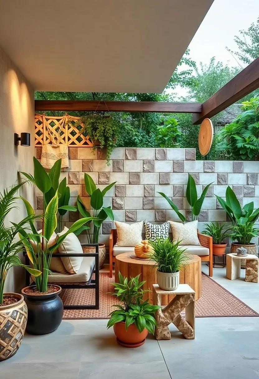 Concrete Blocks: Stack and arrange old concrete⁤ blocks to form a sturdy, modular ⁣wall that can also serve as plant stands