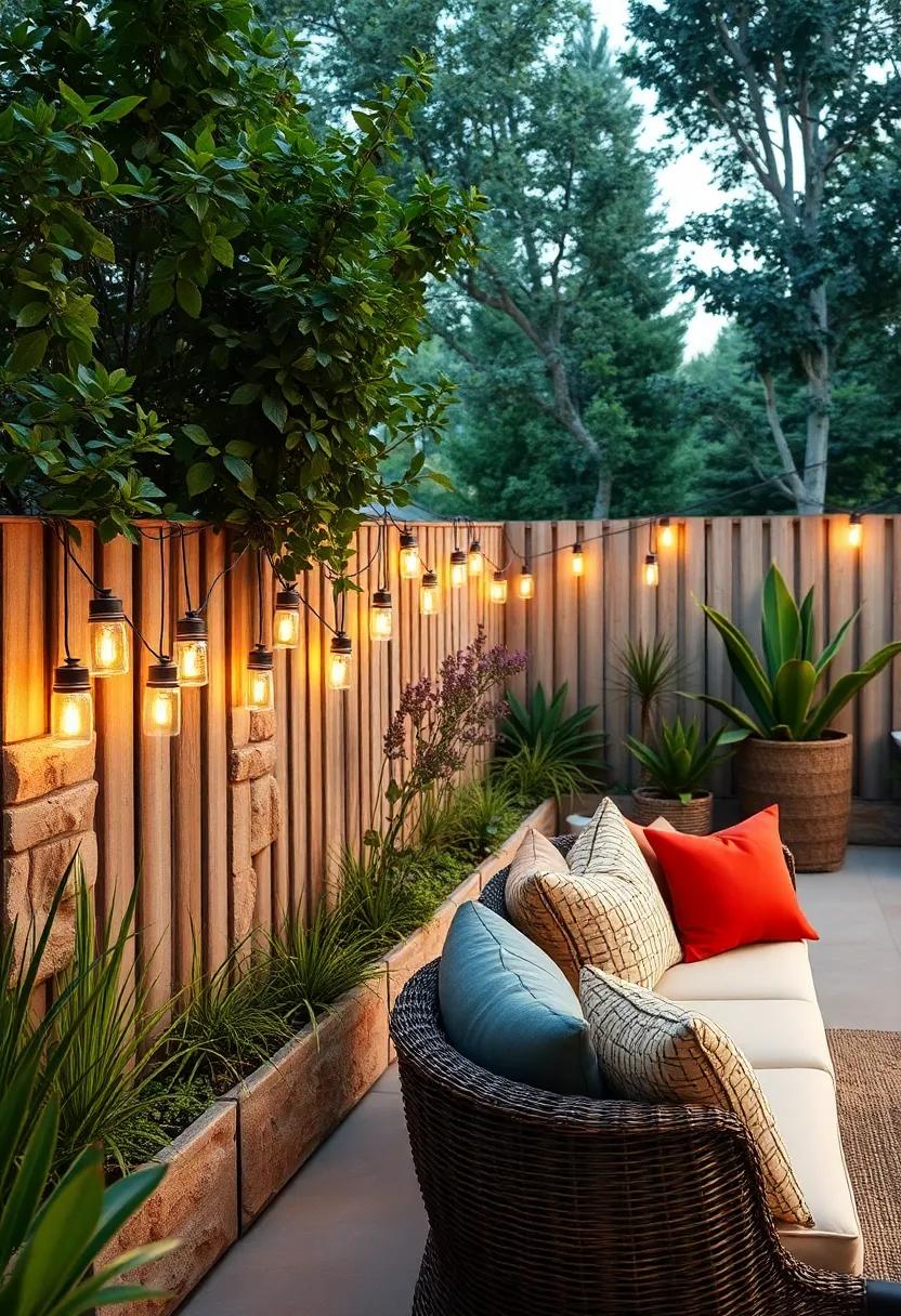 Recycled Glass Jars: line jars along a fence to add light and ⁤ambiance⁣ while being a playful touch ‍to your landscaping