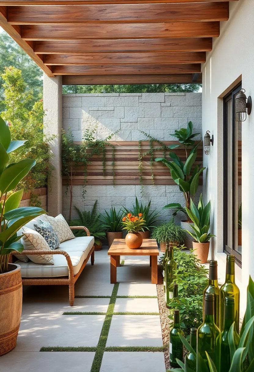 Wine Bottles: Create a unique, artistic boundary by ​embedding glass bottles​ neck-down into‍ the ground