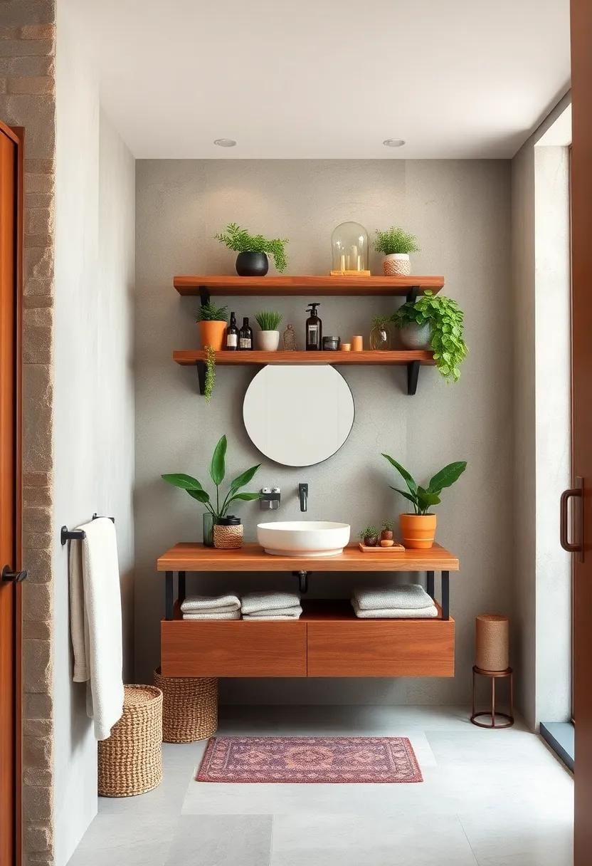 Floating Shelves: Install open shelving made⁣ from reclaimed wood to display stylish toiletries, plants, and decorative accents