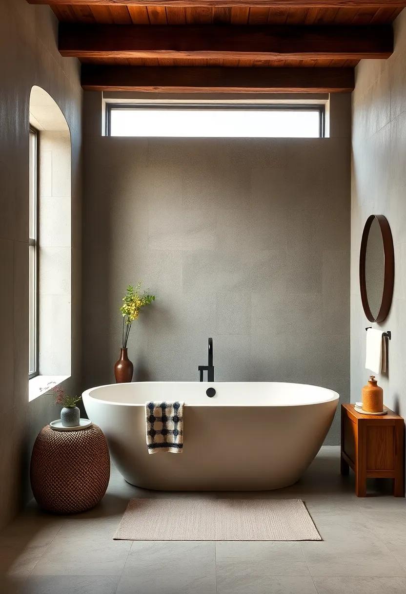 Statement Bathtub: consider a freestanding soaking tub as a focal point,merging luxury with⁤ rustic simplicity for a spa-like ‌experience