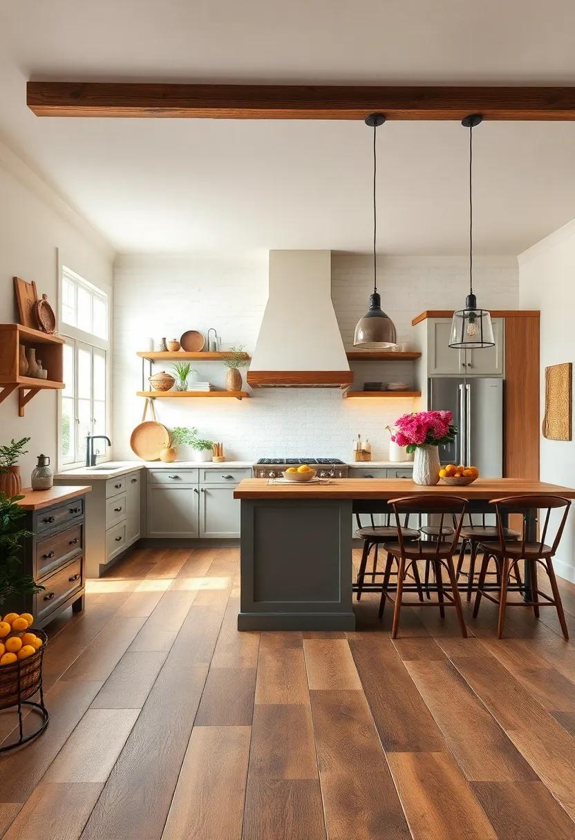 Rustic Flooring:‌ Opt for wide plank wood floors ⁣or distressed tiles ​that add character ‌underfoot ⁤while tying in the rustic ⁤aesthetic