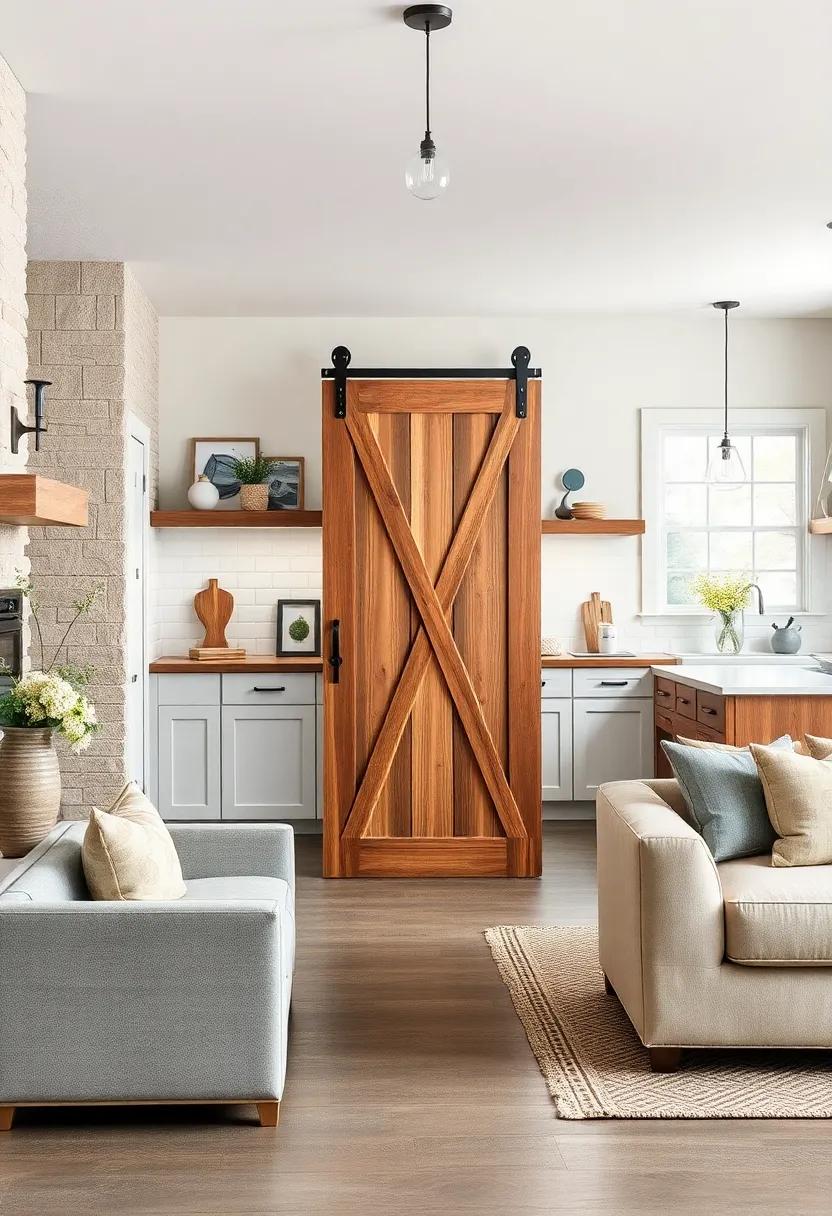 Sliding Barn Door: ​Swap your traditional door for a sliding barn⁢ door to add a ‌rustic touch that saves space ⁤and showcases ‌a farmhouse ⁤aesthetic