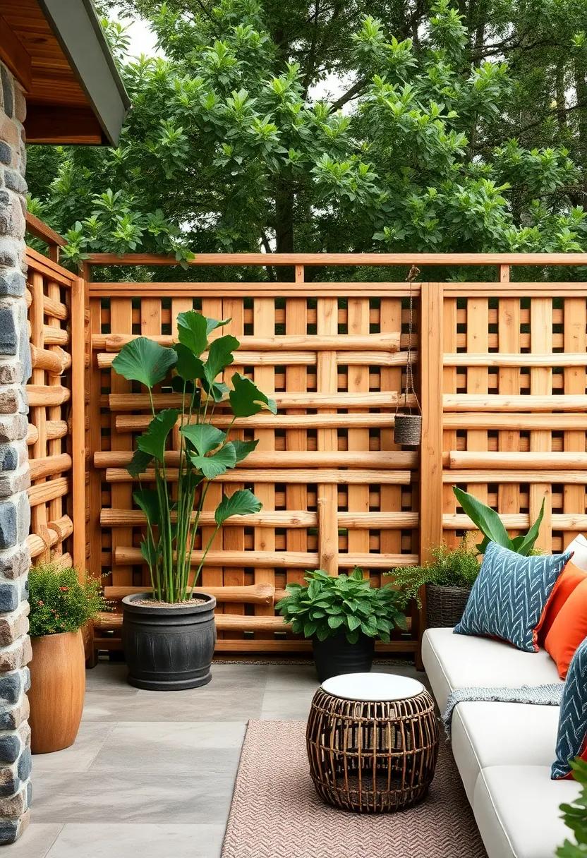 stacked Wood Log Fence: Build a creative stacked log fence for a truly rustic look, providing an organic boundary that blends seamlessly with your garden