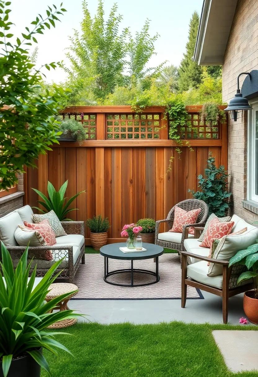 rustic Fence with Lattice Accents: Combine rustic wooden posts with lattice accents to create a charming and airy fence that invites nature into your garden