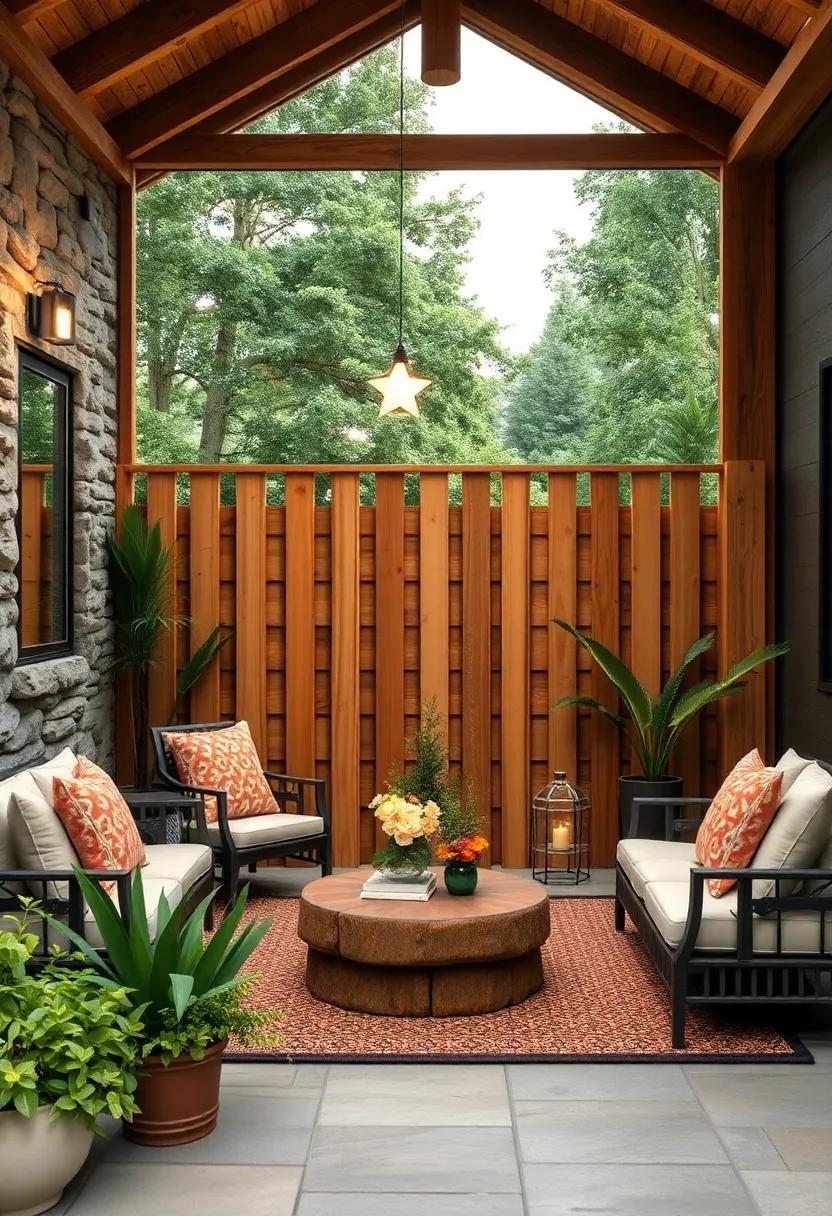 log Cabin Style Fence: Channel a cozy cabin vibe with a log cabin fence that not only keeps your space secure but also adds a rustic touch to your garden landscape