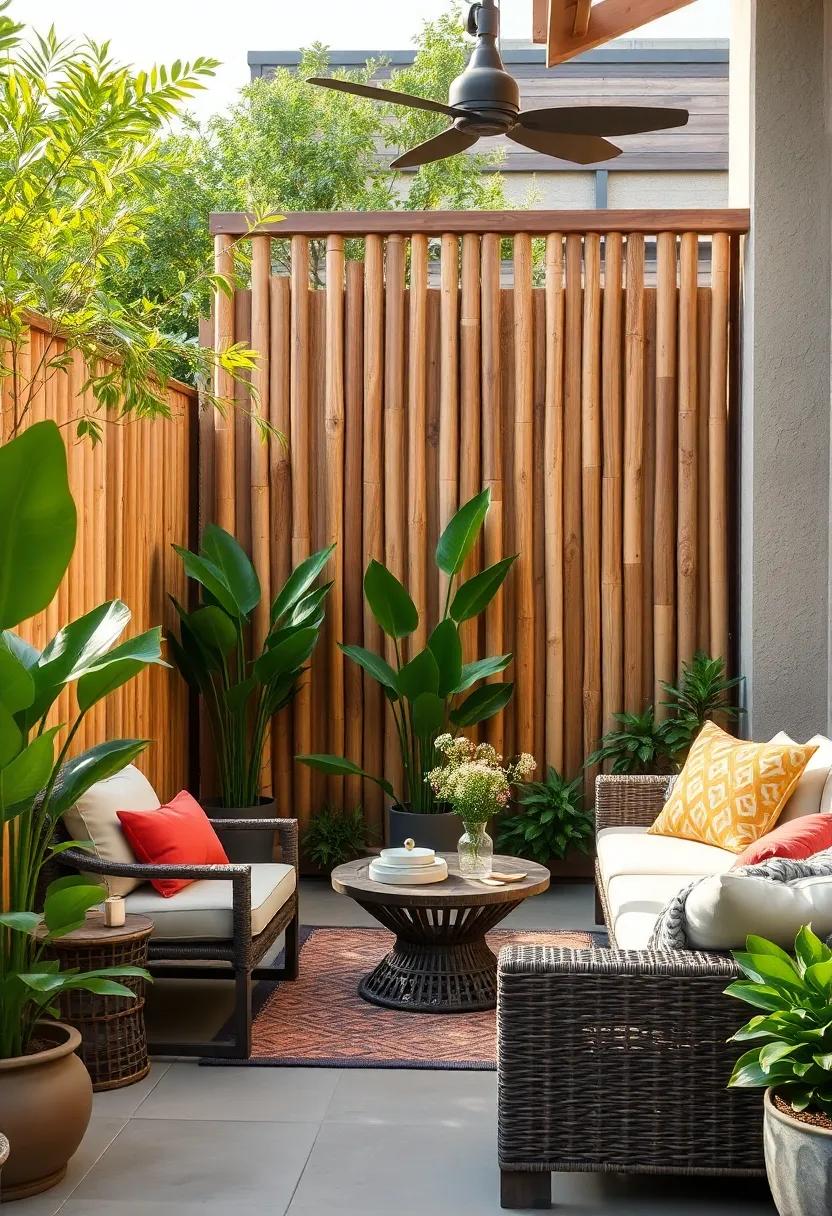 Bamboo and Wood Hybrid Fence: blend natural textures with a striking bamboo and wood hybrid fence,offering a warm,inviting feel that enhances your outdoor ambiance