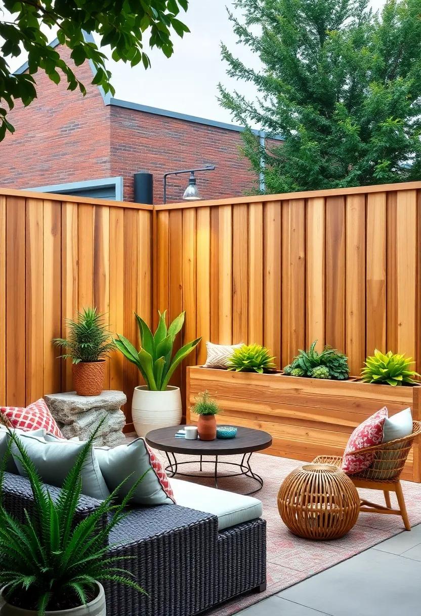 Wooden Fence with Built-in Planters: Get innovative by incorporating built-in planters into your wooden fence, combining utility and aesthetics in one striking design