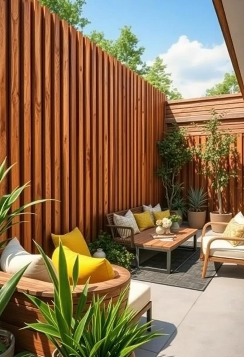 Vertical Slat Wood Fence: Choose a vertical slat design to create an illusion of height while maintaining a rustic appeal that suits any outdoor space beautifully
