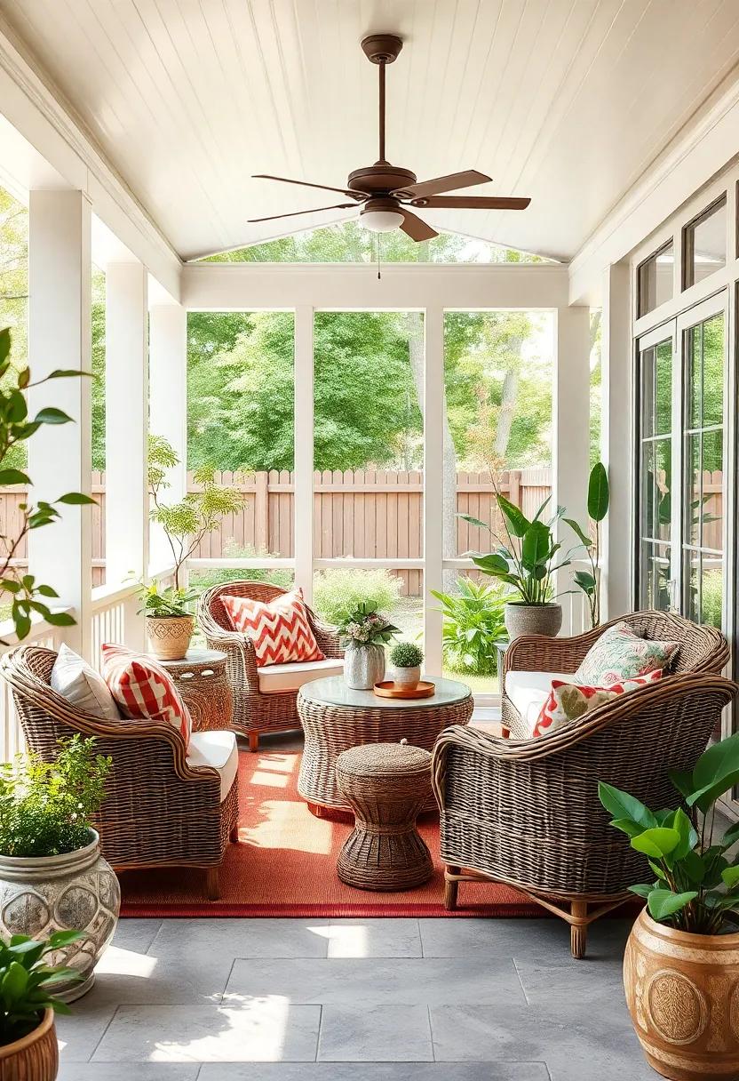 Embrace Natural Colors: Choose wicker furniture in⁢ earthy tones​ to harmonize with the outdoor environment and cultivate a serene retreat feel