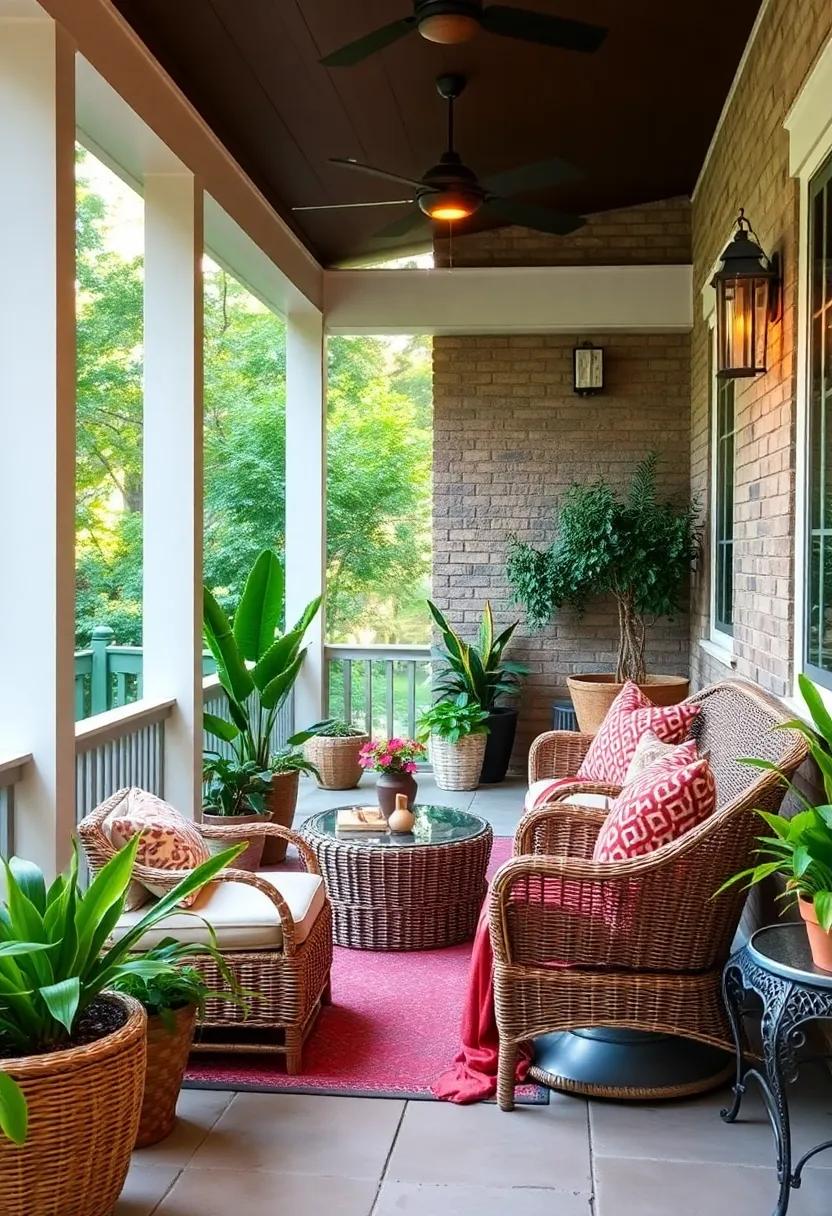 Incorporate Plants: ‍Use⁤ woven planters or incorporate ​potted plants to‍ add life and vibrancy to your porch, using your wicker furniture as a natural backdrop
