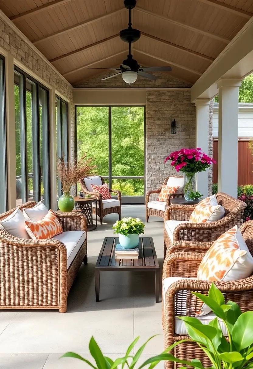 Enhance with Curtains: Install light, flowing curtains around your porch to create a cozy, ​enclosed feel while providing shade and privacy