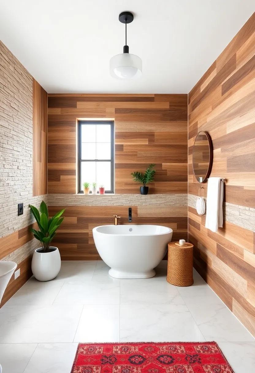 Explore using reclaimed wood for wainscoting, highlighting natural textures and stories while being kind to the environment