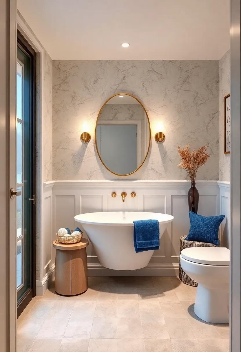 Filter in metallic accents within your wainscoting design to elevate the overall look with a touch of glamour