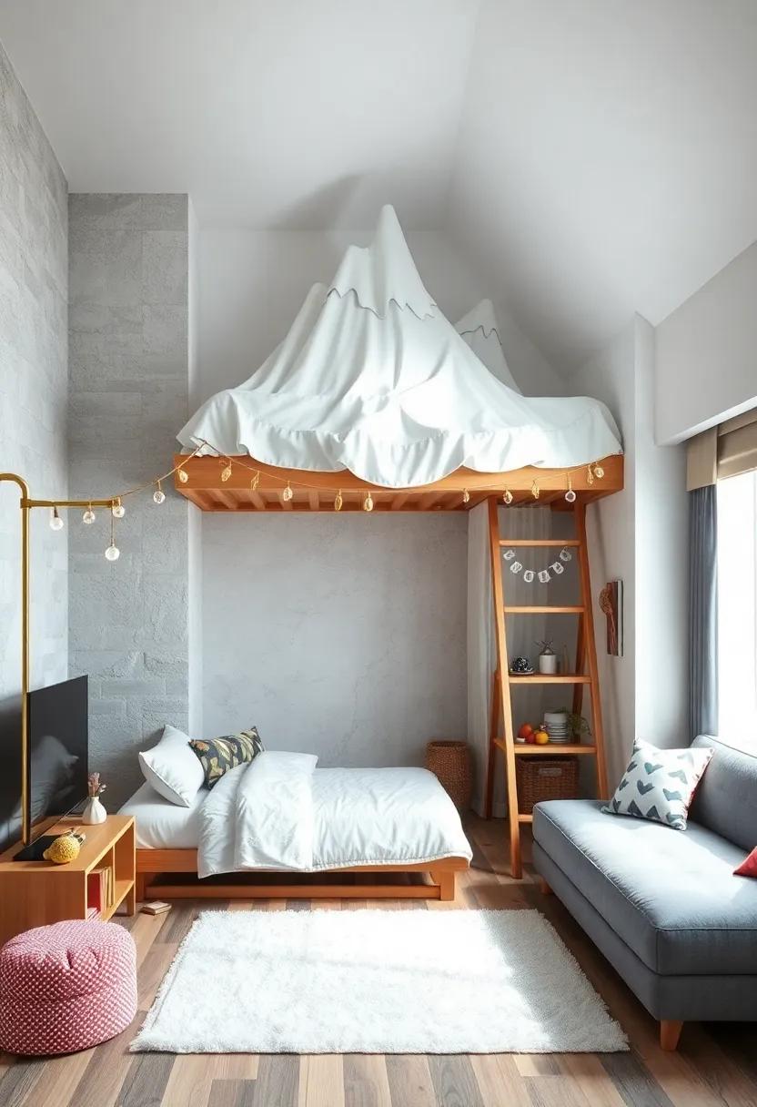 A safari-themed adventure room where a⁣ loft bed crafted from ​bamboo overlooks a‍ play‌ area teeming with plush animals and nature exploration kits for⁤ wildlife enthusiasts