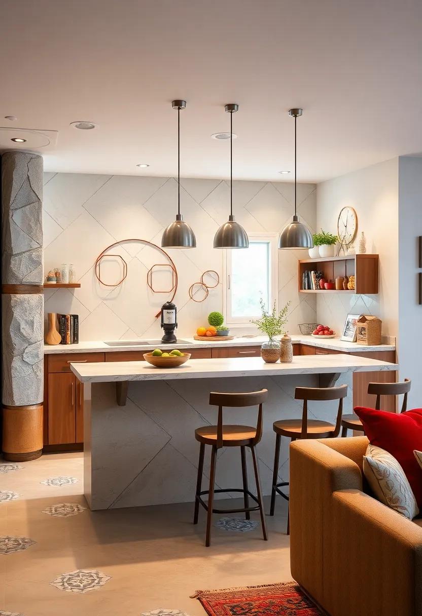 Artistic Touches: infuse creativity into your breakfast bar with painted designs or decals that make for a lively conversation starter