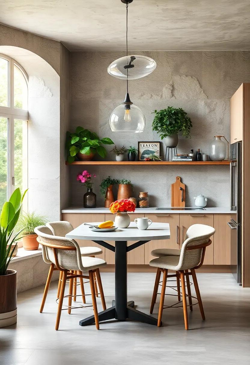 garden View: position your breakfast bar next to a window and enhance the view with plants that bring the outdoors in for your morning routines