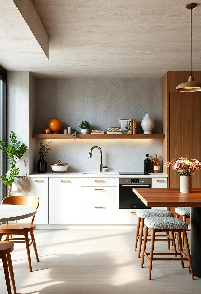 Wall-Mount Solutions: Discover wall-mounted breakfast bars that free up floor space and add vertical interest to your small kitchen