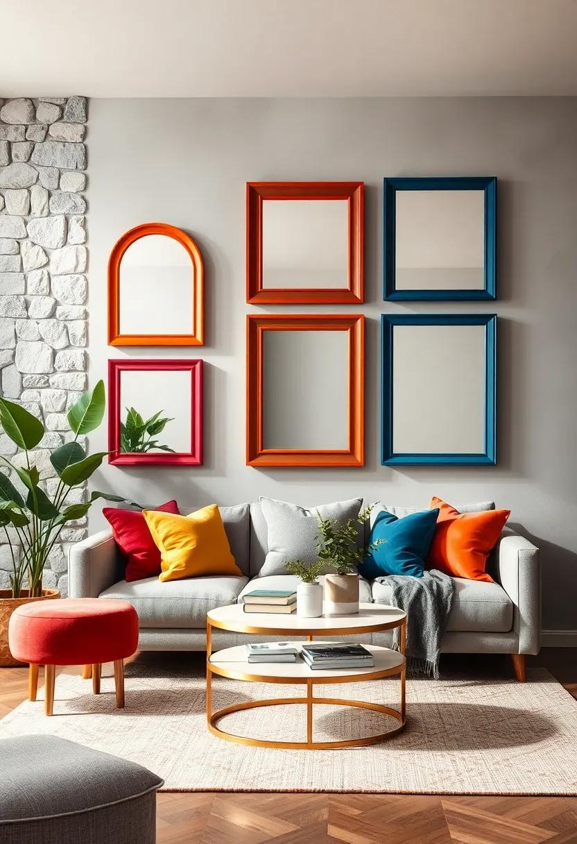 Colorful Frames: Brightly colored mirror frames can inject ⁣personality into​ your living room, making it a cheerful and inviting space