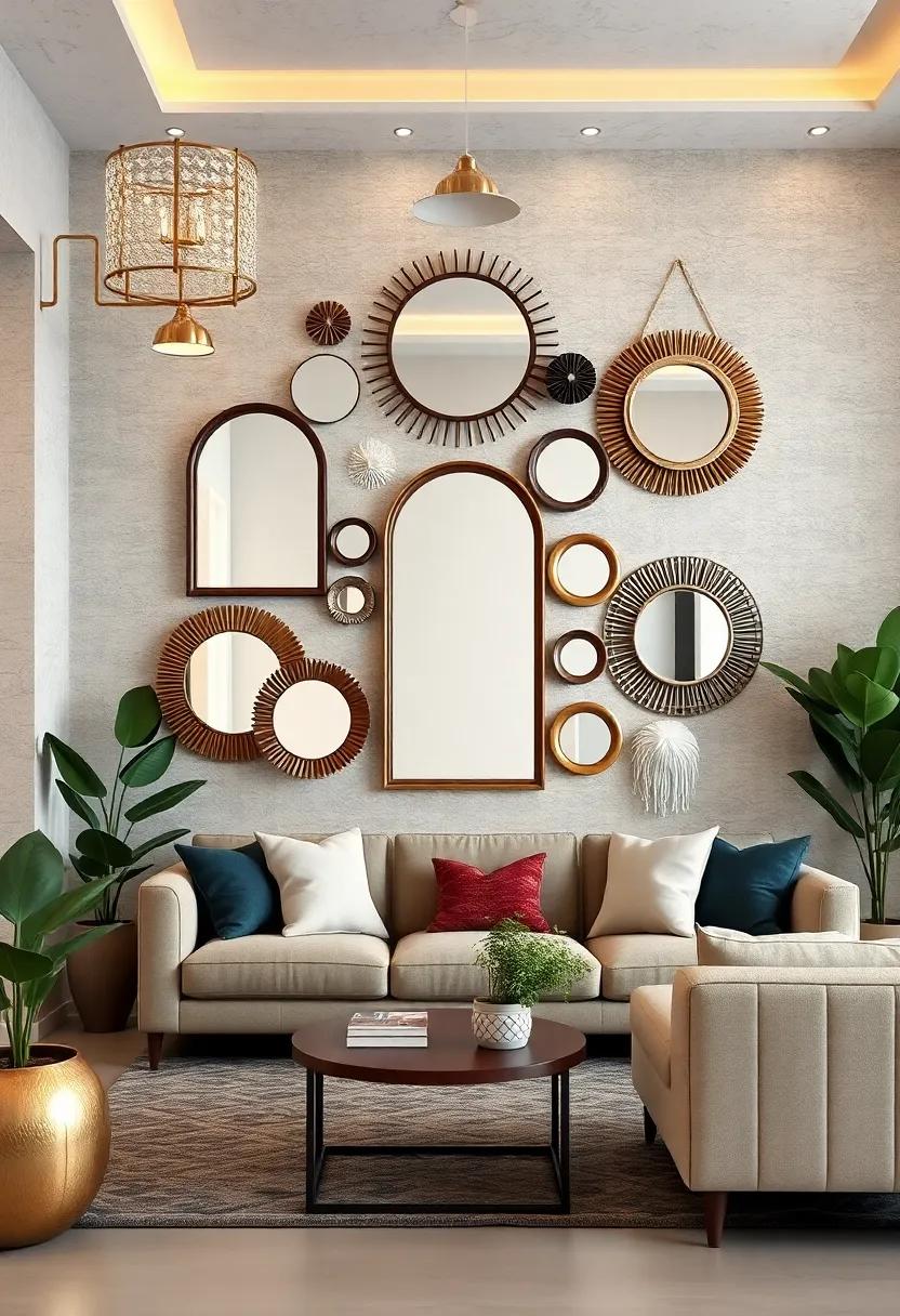 Gallery Wall: ⁢Create a stunning gallery wall by mixing different mirror shapes and sizes to add depth and interest to your space