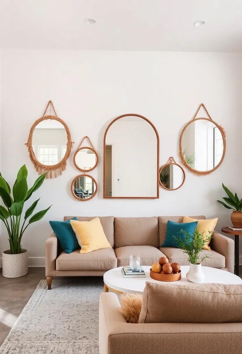Nature-Inspired Mirrors: select mirrors framed with natural materials, like driftwood or rattan, to bring an organic touch indoors