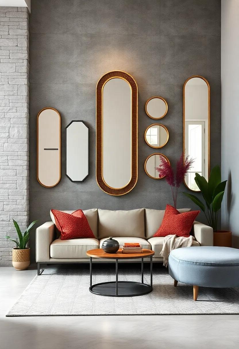 Corner Display: Utilize corner spaces by placing a tall, slim mirror that enhances height and makes your space feel larger
